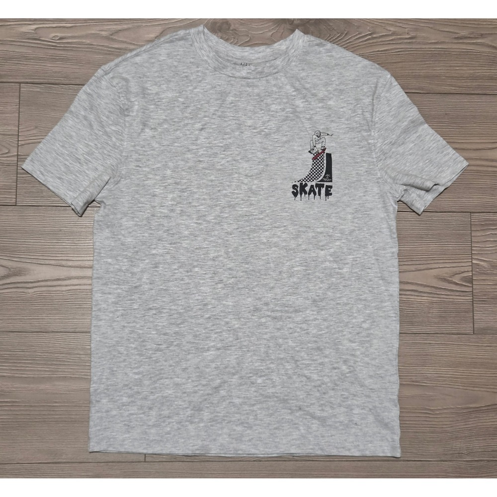 Marks & Spencer Kids Grey Skate Skeleton Graphic T-Shirt Size 13-14 Yrs